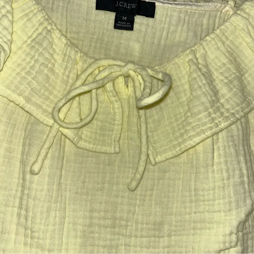 J. Crew Pastel Yellow Ruffle Sleeveless Top
